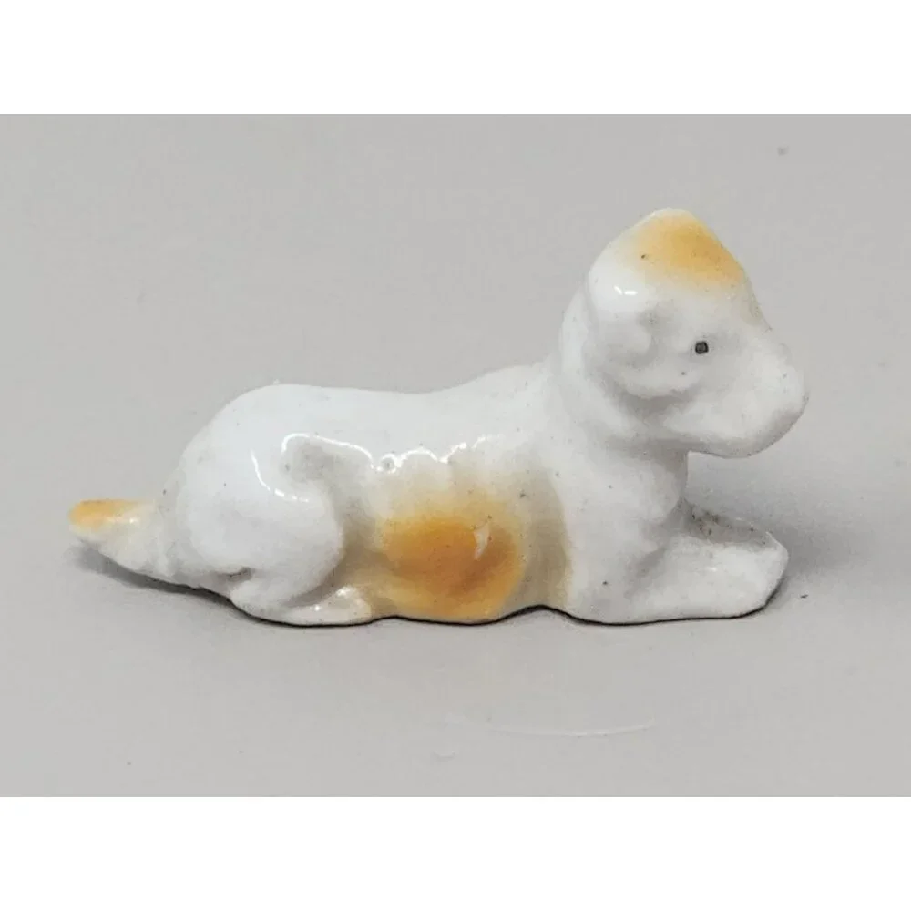 Vintage Miniature Bone China Terrier Schnauzer + Cat Family‎ Figurines Japan